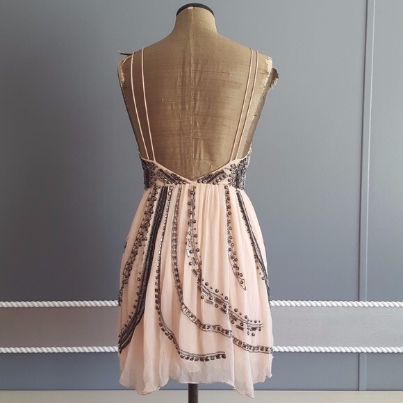 Free people Cassiopea Mini peach dress sz 0 - Picture 4 of 7